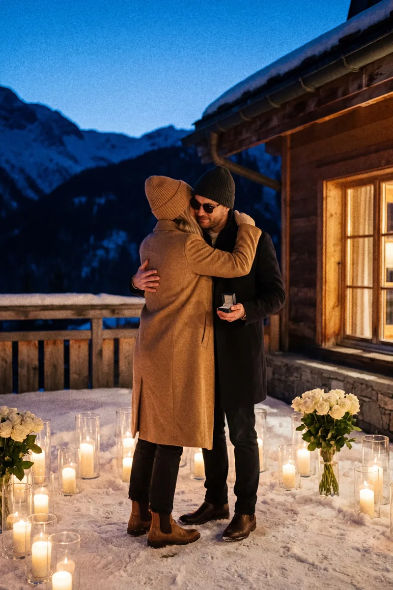 Proposal in the snow